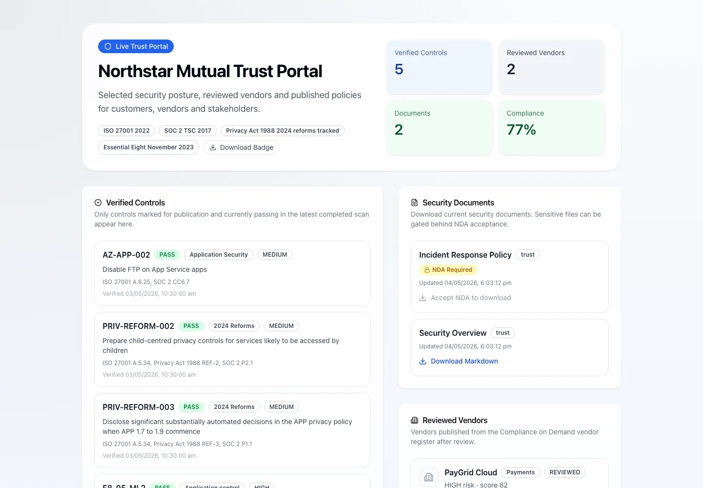 Public Trust Portal screenshot